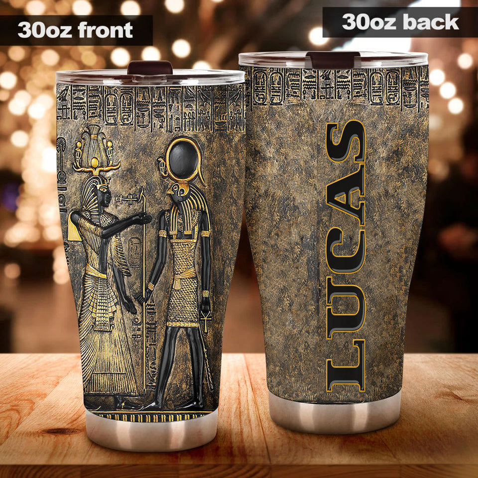Camellia Personalized Mental Style Ancient EgyptStainless Steel Tumbler-Double-Walled Insulation Travel Cup With Lid 02