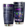Camellia Personalized Gamer Nutrition Facts  Stainless Steel Tumbler-Thermal Flask Travel Therma Cup With Lid Gift For Gamer 02
