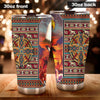 Camellia Personalized Native American Embroidery Stainless Steel Tumbler-Double-Walled Insulation Travel Cup With Lid 01