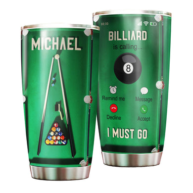 Camellia Personalized Balliard Is Calling And I Must Go Stainless Steel Tumbler- Double-Walled Insulation Vacuum Flask Gift For Couple