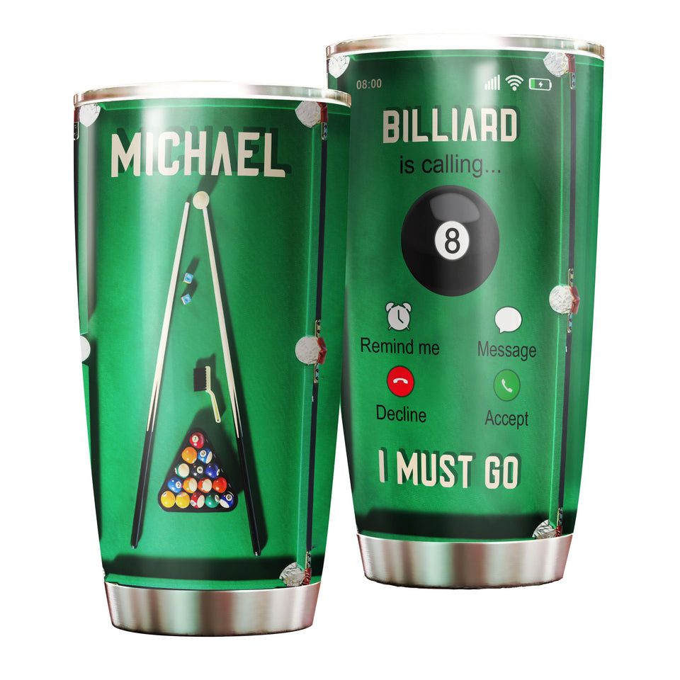 Camellia Personalized Balliard Is Calling And I Must Go Stainless Steel Tumbler- Double-Walled Insulation Vacuum Flask Gift For Couple