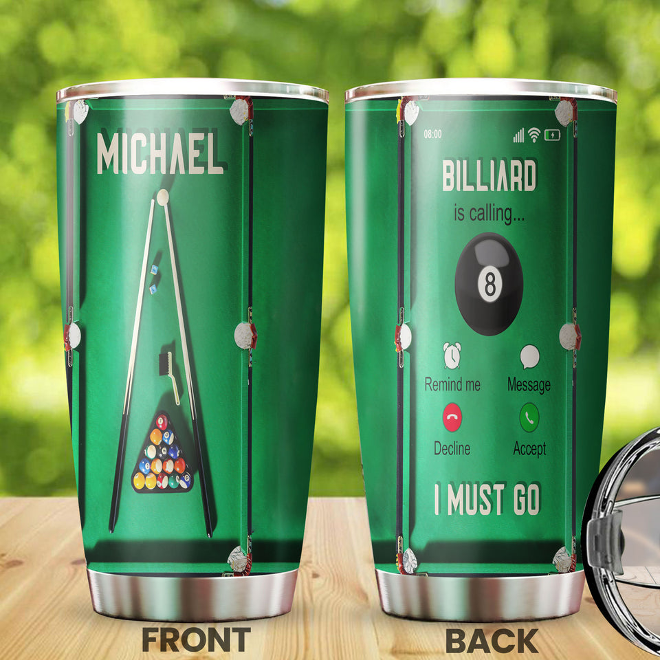 Camellia Personalized Balliard Is Calling And I Must Go Stainless Steel Tumbler- Double-Walled Insulation Vacuum Flask Gift For Couple