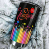Camellia Persionalized 3D Colorful Pencil Super Teacher Stainless Steel Tumbler - Customized Double - Walled Insulation Travel Thermal Cup With Lid Gift For Teacher