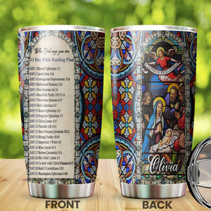 Camellia Personalized Christ Family God Says You Are Stainless Steel Tumbler-Double-Walled Insulation Travel Cup With Lid