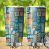 Camellia Personalized Beach Lover Stainless Steel Tumbler - Customized Double-Walled Insulation Travel Thermal Cup With Lid