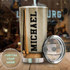 Camellia Persionalized Baseball Play For Him Stainless Steel Tumbler - Customized Double - Walled Insulation Travel Thermal Cup With Lid Gift For Baseball Player