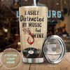 Camellia Personalized Black Woman Easily Distracted By Music And Wine  Stainless Steel Tumbler-Thermal Flask Travel Therma Cup With Lid Gift For Black Woman