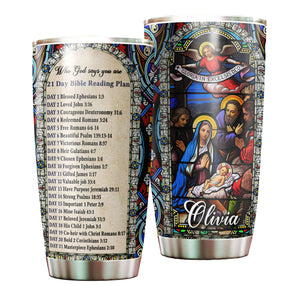 Camellia Personalized Christ Family God Says You Are Stainless Steel Tumbler-Double-Walled Insulation Travel Cup With Lid