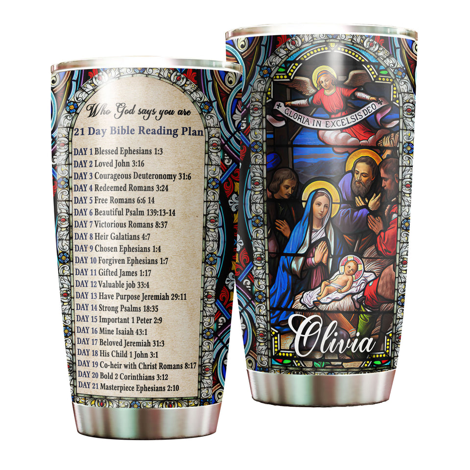 Camellia Personalized Christ Family God Says You Are Stainless Steel Tumbler-Double-Walled Insulation Travel Cup With Lid