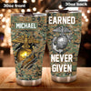 Camellia Personalized Marine Corps Learned Never Given Stainless Steel Tumbler-Sweat-Proof Double Wall Travel Cup With Lid