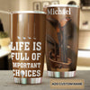 Camellia Personalized Golfer Life Is Full Of Important Choises Stainless Steel Tumbler-Double-Walled Travel Therma Cup With Lid Gift For Golf Player