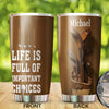 Camellia Personalized Golfer Life Is Full Of Important Choises Stainless Steel Tumbler-Double-Walled Travel Therma Cup With Lid Gift For Golf Player