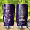 Camellia Personalized Mandala Girl Your Vibe Attracts Your Tribe Stainless Steel Tumbler-Sweat-Proof Double Wall Travel Cup With Lid