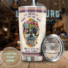 Camellia Personalized Hippie Retro Skull I'm Mostly Peace Love And Light Stainless Steel Tumbler-Sweat-Proof Double Wall Travel Cup With Lid