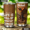 Camellia Personalized Golfer Life Is Full Of Important Choises Stainless Steel Tumbler-Double-Walled Travel Therma Cup With Lid Gift For Golf Player