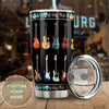 Camellia Personalized Colorful Guitar Stainless Steel Tumbler - Customized Double-Walled Insulation Travel Thermal Cup With Lid Gift For Guitarist