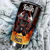 Camellia Personalized Firefighter Faith Over Faith Red Stainless Steel Tumbler-Double-Walled Insulation Gift For Firefighter Fireman