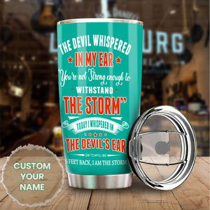 Camellia Personalized Nurse Whispers To Devil's Ear Stainless Steel Tumbler - Double-Walled Insulation Vacumm Flask - Gift For Nurse, Christmas Gift, International Nurses Day