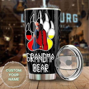 Camellia Personalized Grandma Bear Stainless Steel Tumbler-Double-Walled Insulation Cup With Lid Gift For Grandma