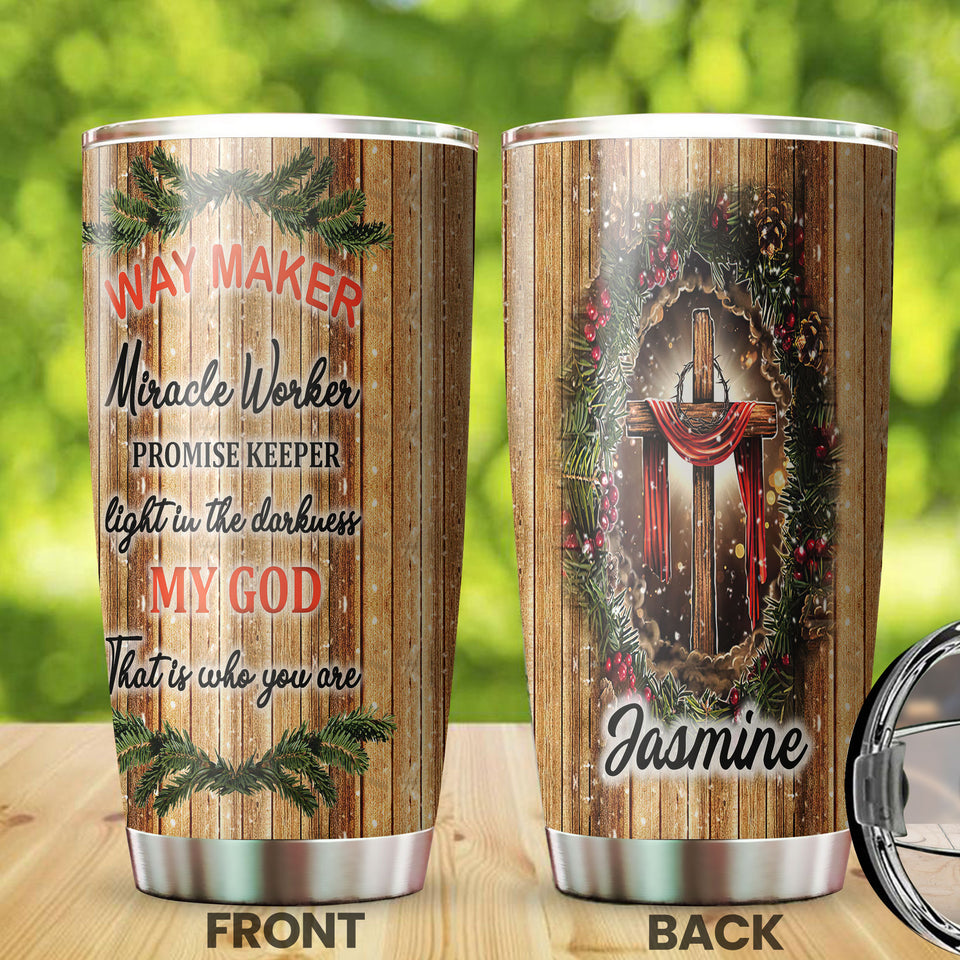 Camellia Personalized God That Is Who You Are  Chirstmas Stainless Steel Tumbler- Double-Walled Insulation Travel Tharma Cup With Lid