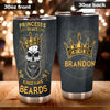 Camellia Persionalized 3D Skullcap Kings Have Beard Stainless Steel Tumbler - Customized Double - Walled Insulation Thermal Cup With Lid