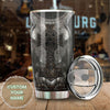 Camellia Personalized Dark Irish Armor Stainless Steel Tumbler - Customized Double-Walled Insulation Travel Thermal Cup With Lid