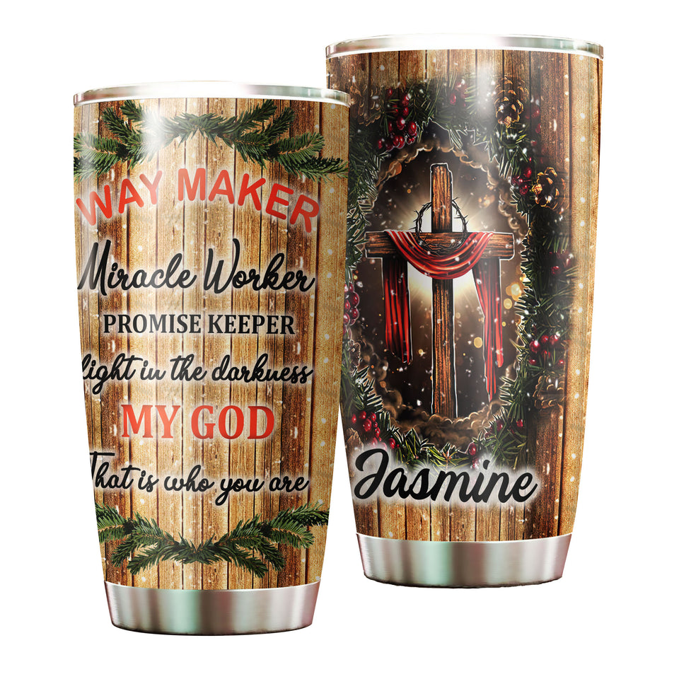 Camellia Personalized God That Is Who You Are  Chirstmas Stainless Steel Tumbler- Double-Walled Insulation Travel Tharma Cup With Lid