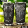 Camellia Personalized Dark Irish Armor Stainless Steel Tumbler - Customized Double-Walled Insulation Travel Thermal Cup With Lid