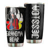 Camellia Personalized Grandma Bear Stainless Steel Tumbler-Double-Walled Insulation Cup With Lid Gift For Grandma