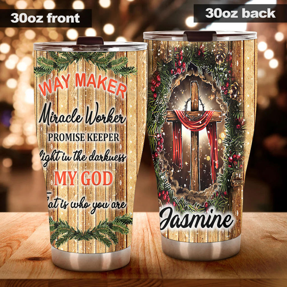 Camellia Personalized God That Is Who You Are  Chirstmas Stainless Steel Tumbler- Double-Walled Insulation Travel Tharma Cup With Lid