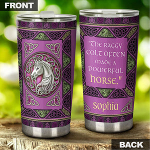 Camellia Personalized The Raggy Colt Often Made A Powerful Horse Stainless Steel Tumbler - Customized Double-Walled Insulation Travel Thermal Cup With Lid