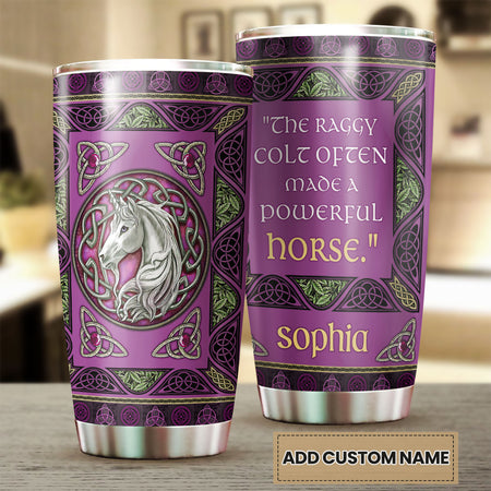 Camellia Personalized The Raggy Colt Often Made A Powerful Horse Stainless Steel Tumbler - Customized Double-Walled Insulation Travel Thermal Cup With Lid