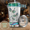 Camellia Personalized Dragonfly Jewelry Style Stainless Steel Tumbler - Customized Double-Walled Insulation Travel Thermal Cup  With Lid Gift For Dragonfly Lover