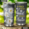 Camellia Personalized White Flower Butterfly A Piece Of My Heart Lives In Heaven Stainless Steel Tumbler - Customized Double-Walled Insulation Travel Thermal Cup With Lid