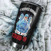 Camellia Personalized Nurse I Served Dering Covid 19 Stainless Steel Tumbler - Double-Walled Insulation Vacumm Flask - Gift For Nurse, Christmas Gift, International Nurses Day