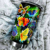 Camellia Personalized  Rainbow Neon Butterfly Stainless Steel Tumbler - Double-Walled Insulation Vacumm Flask - For Thanksgiving, Memorial Day, Christians, Christmas Gift