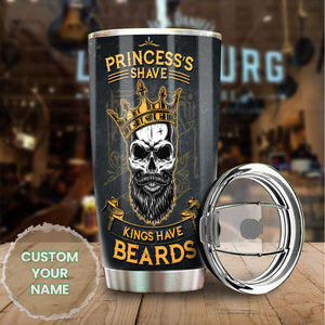Camellia Persionalized 3D Skullcap Kings Have Beard Stainless Steel Tumbler - Customized Double - Walled Insulation Thermal Cup With Lid
