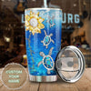Camellia Personalized Crystal Sunflower Turtle You Are My Sunshine Stainless Steel Tumbler - Customized Double-Walled Insulation Travel Thermal Cup With Lid Gift For Soulmate Lover Kid