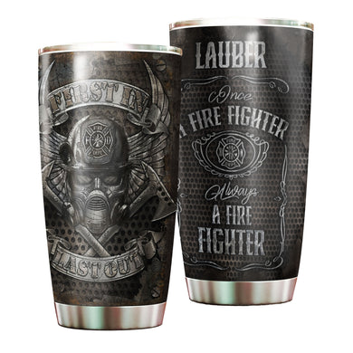 Camellia Personalized First In Last Out Stainless Steel Tumbler-Double-Walled Insulation Gift For Firefighter Fireman 04