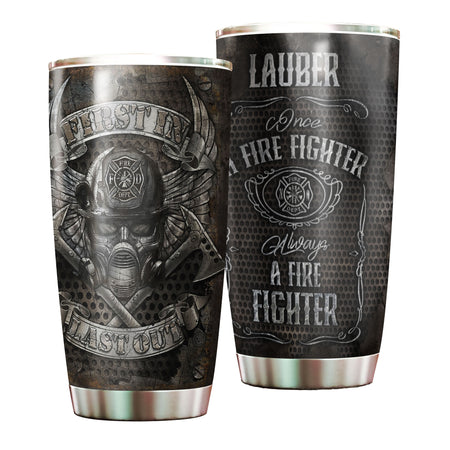 Camellia Personalized First In Last Out Stainless Steel Tumbler-Double-Walled Insulation Gift For Firefighter Fireman 04