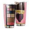 Camellia Personalized Chocolate Eye Shadow Palette Stainless Steel Tumbler - Customized Double-Walled Insulation Travel Thermal Cup With Lid Gift For Makeup Lover Girl