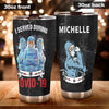 Camellia Personalized Nurse I Served Dering Covid 19 Stainless Steel Tumbler - Double-Walled Insulation Vacumm Flask - Gift For Nurse, Christmas Gift, International Nurses Day