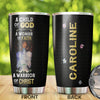 Camellia Personalized Black Women Faith Stainless Steel Tumbler - Double-Walled Insulation Vacumm Flask - Gift For Black Queen, International Women's Day, Hippie Girls 03