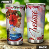 Camellia Persionalized 3D Baseball Puerto Rico Girl Stainless Steel Tumbler - Customized Double - Walled Insulation Travel Thermal Cup With Lid