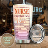 Camellia Personalized Black Nurse Nutritions Facts Stainless Steel Tumbler - Double-Walled Insulation Vacumm Flask - Gift For Nurse, Christmas Gift, International Nurses Day