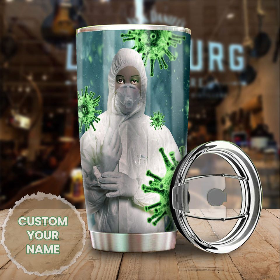 Camellia Personalized Nurse Nutrition Facts Stainless Steel Tumbler - Double-Walled Insulation Vacumm Flask - Gift For Nurse, Christmas Gift, International Nurses Day