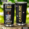 Camellia Personalized Black Women Faith Stainless Steel Tumbler - Double-Walled Insulation Vacumm Flask - Gift For Black Queen, International Women's Day, Hippie Girls 03