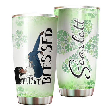 Camellia Personalized Black Queen Stainless Steel Tumbler - Double-Walled Insulation Vacumm Flask - Gift For Black Queen, International Women's Day, Hippie Girls