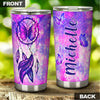 Camellia Personalized Butterfly Dreamcatcher Stainless Steel Tumbler - Double-Walled Insulation Vacumm Flask - For Thanksgiving, Memorial Day, Christians, Christmas Gift