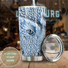 Camellia Personalized 3D Eye Dragon Stainless Steel Tumbler - Customized Double-Walled Insulation Travel Thermal Cup With Lid Gift For Dragon Lover